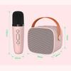 Mini máquina de karaokê BT alto-falante de karaokê com microfones sem fio para adultos e crianças festa em casa