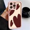 A Brown Heart-Shaped Pattern Phone Case For Samsung Galaxy S26 S25 Ultra S24 FE S23 S22 S21 Plus A17 A37 A57 A56 A55 A54 Cover