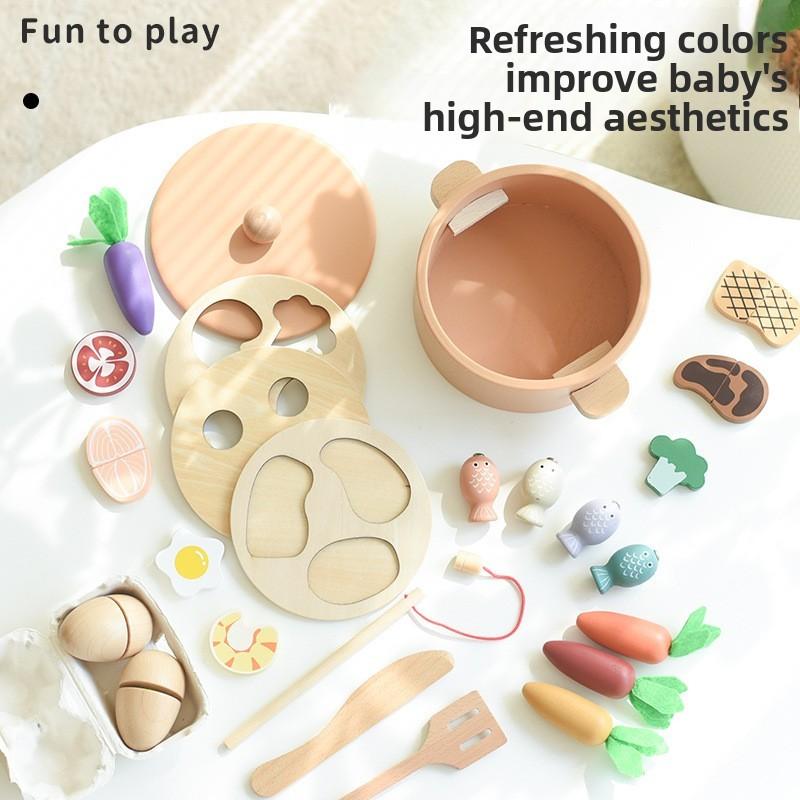 And Cooking Wooden Fishing Toys With Interactive Elements For Early Education