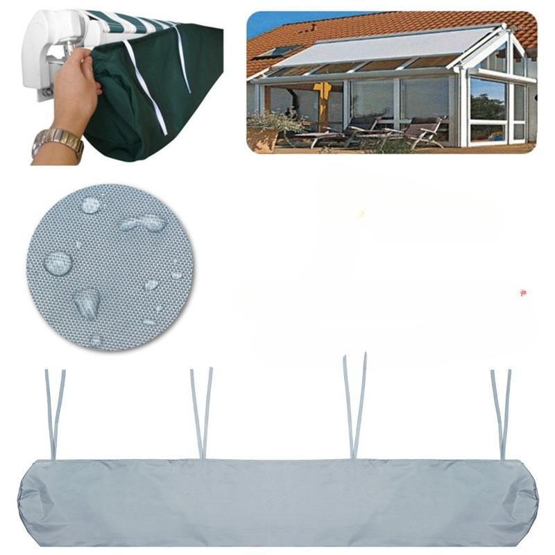 Tendalino retrattile per patio da 3m, Tessuto Oxford, Impermeabile, Protezione solare, Design antipolvere