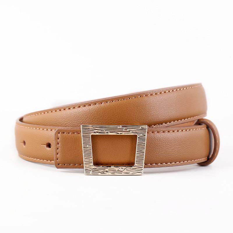 Genuine Leather Cowhide Waist Belt With Alloy Buckle For Casual Office Style