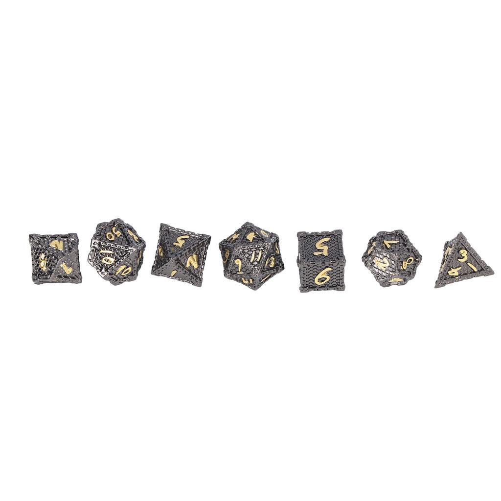 7Pcs Polyhedral Metal Dice Set RPG Dice with Storage Box Role Playing Games Great Gift for Teens Adults Family Friends