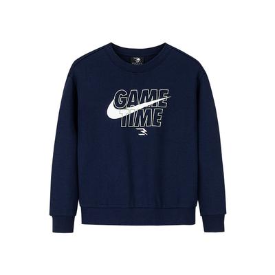 Comfortable Round Neck Long Sleeve Sweatshirt Kids Tops Indigo N32512371GS-002
