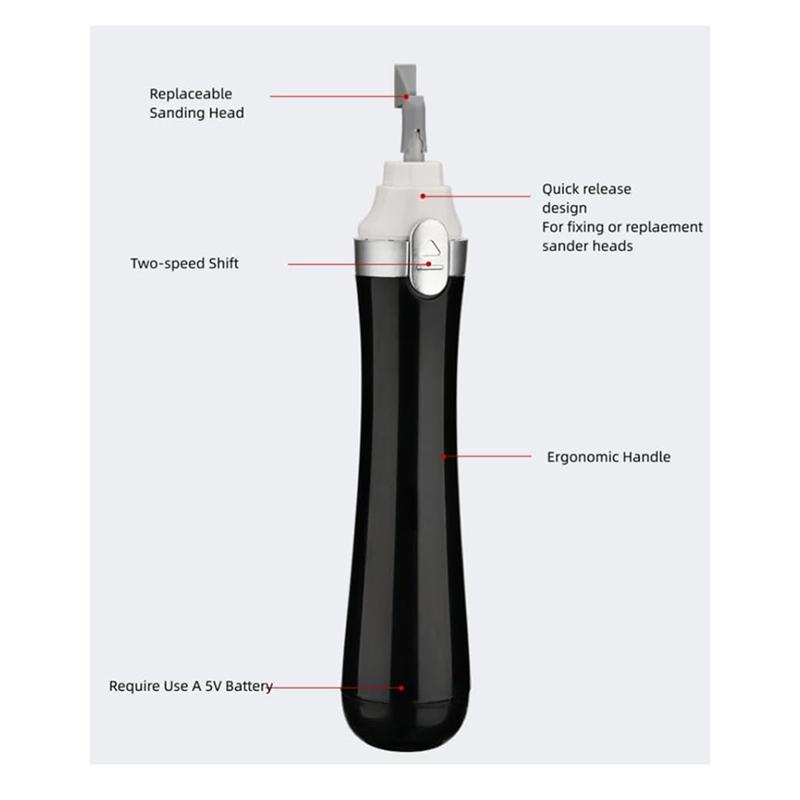 

AB34-Electric Reciprocating Sander, With 8Pcs Sanding Head For Hobbies,Art,Miniature,Figure Polishing,Sanding чорний