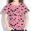 2024 Children's Clothing Girl T-Shirt Short Sleeve Child T-Shirt Vibrant Heart Graphic Casual Kids Summer Clothes Girl Top Tees