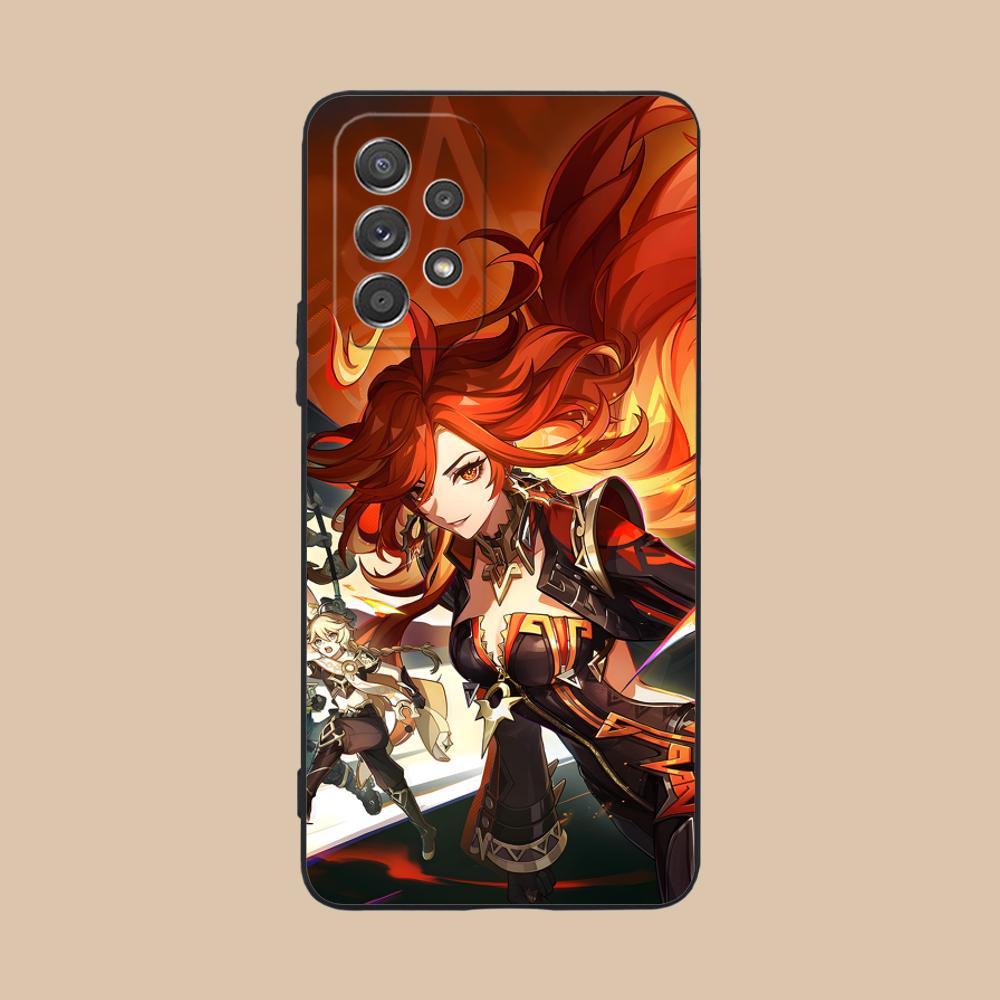 Game GI Mavuika Matte TPU Mobile Phone Case for Samsung Galaxy M55 54 42 35 34 33 32 23 22 15 14 13 12 F55 5G Colorful Cover