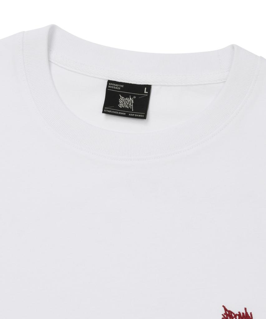 BROWNBREATH Tag Palm Circuit Tee - White