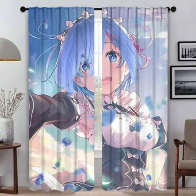 Re-zero Moderne Wohnzimmer Vorhänge 2 Stück Raumteiler Verdunkelungsvorhang Halloween Dekoration Vorhänge für Schlafzimmer Jalousien Küche
