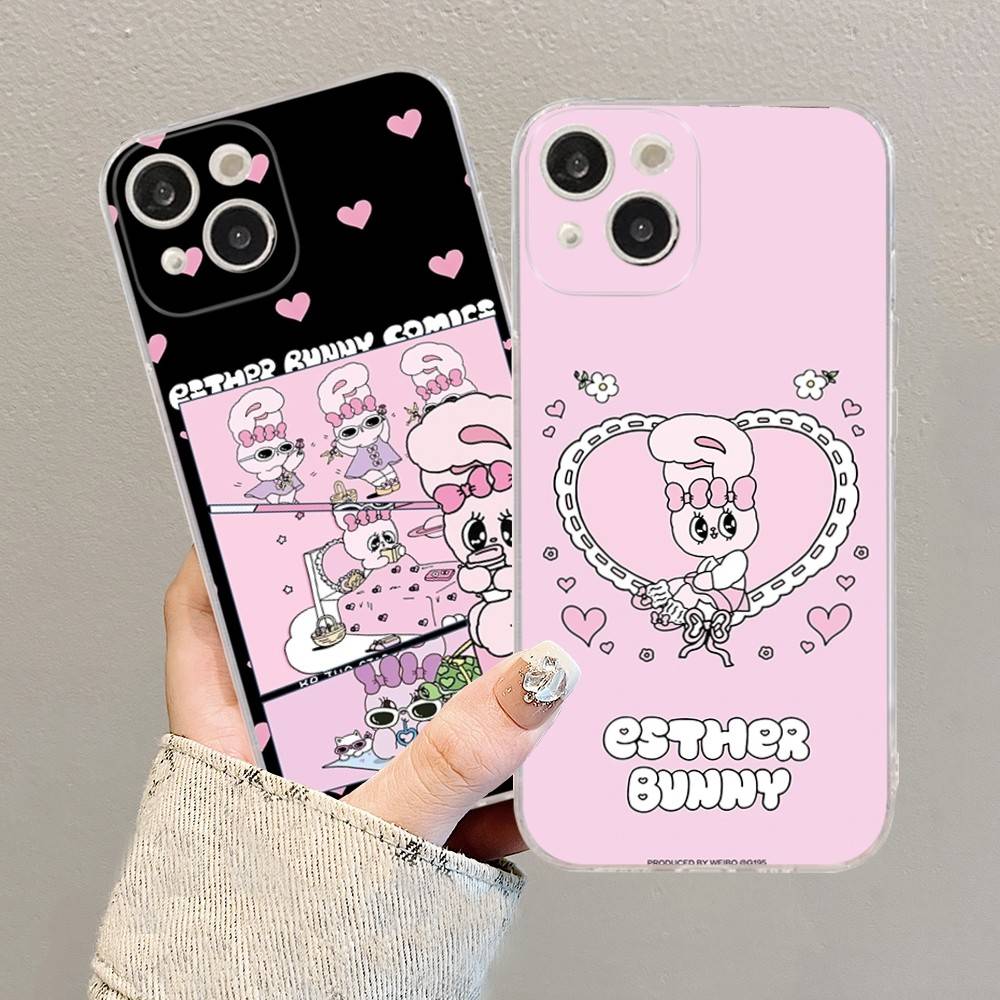 Esther Cute B-B-Bunny For iPhone 17 16 16e 15 14 13 12 11 Pro Max Mini Plus Phone Case