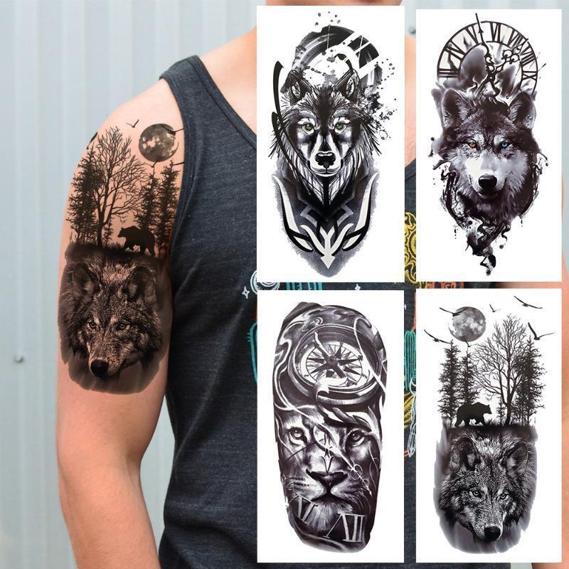 1 PC 210*114MM Waterproof Temporary Tattoo Sticker Spider Flash Tattoos Sanskrit Tiger Flower Body Art Arm Fake Tatoo For Women Men