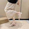 Fashion Summer Fashion Sequin Stiletto Sandals Women's Outside Square Toe Shallow Mouth Soft Sole Flip Flops Versatile Plus Size