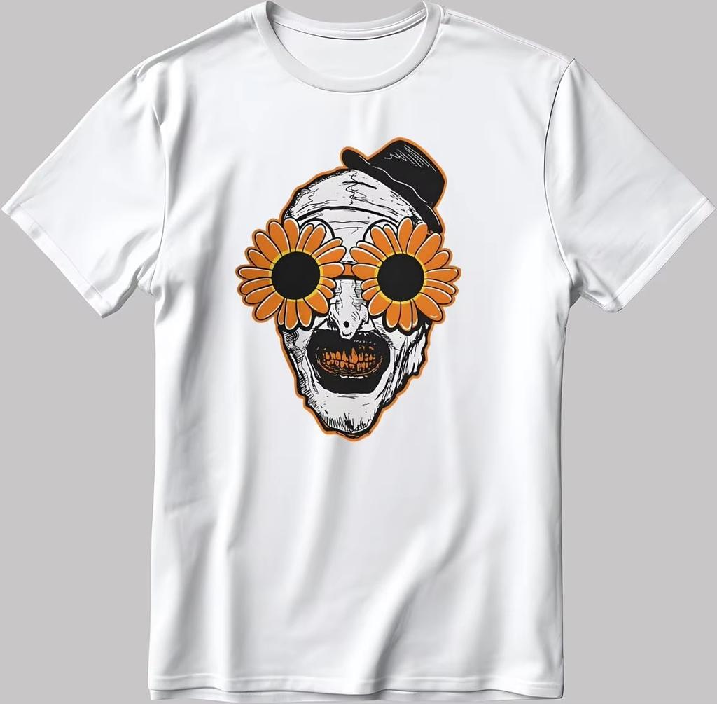 HOT SALE Halloween Horror Night Unisexs Tshirt Horror Graphic Printed Cotton Tshirt Horror Halloween O Collar Short Sleeve Tee