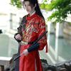 Chinese Tang Dynasty Style Hanfu Round Neck Robe Men and Women Couples Flying Fish Clothes