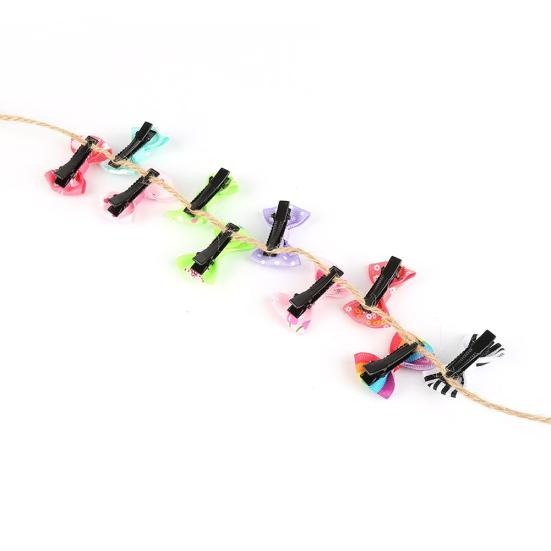 10Pcs Mixed Color Baby Girls Flower Dot Bowknot Hair Clips Set Hairpin Headwear