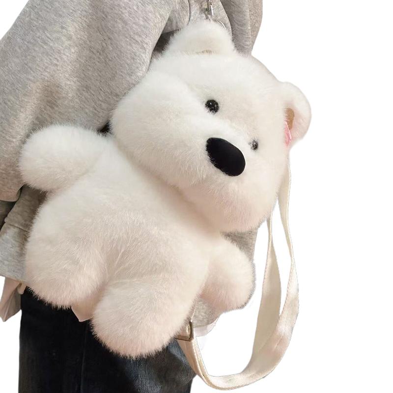 

1PCS Cute Doll Backpack Bear Plush Bag Sweet Stuffed Bag Plush Backpack Fur Soft Shoulder Bag Party Female Birthday Gift