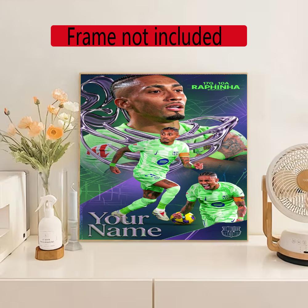 Lamin Yamal Customize Your Name Diamond Painting Round Diamond Rhinestones Mosaic Diamond Embroidery Wall Paintings Rhinestones Gift Frameless