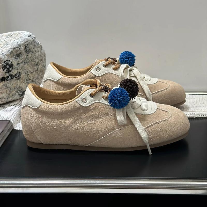 Retro Sportlich Dicke Sohle Atmungsaktiv Höhenvergrößernde Schuhe Vintage Dequn Runde Zehenpartie Niedriger Absatz Bequem Alle Jahreszeiten Damenschuh