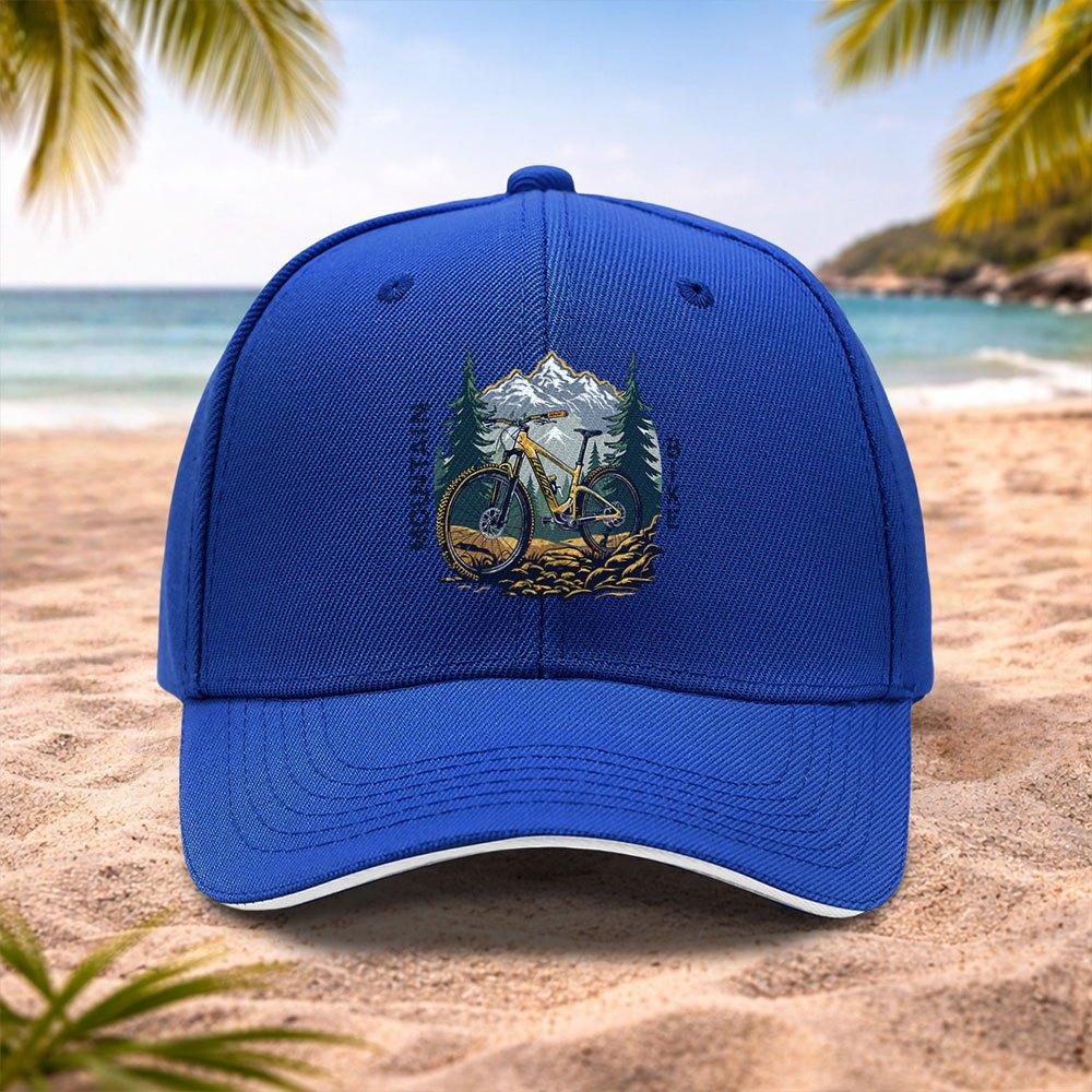 Mountain Bike Pattern Baseball Cap Lightweight Adjustable Unisex for Running Fitness Outdoor