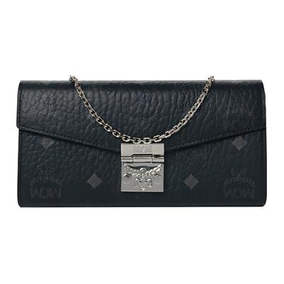Tracy Monogram Chain Shoulder Strap Coated Canvas And Napa Leather Trim Wallet Crossbody Bag Large Women Bags Black MYLAAPA02BK001
