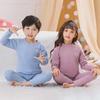 Barns Dubbelsidigt Plysch Termiskt Pyjamas Set - Höst Randig Överdel & Underdel för Pojkar och Flickor