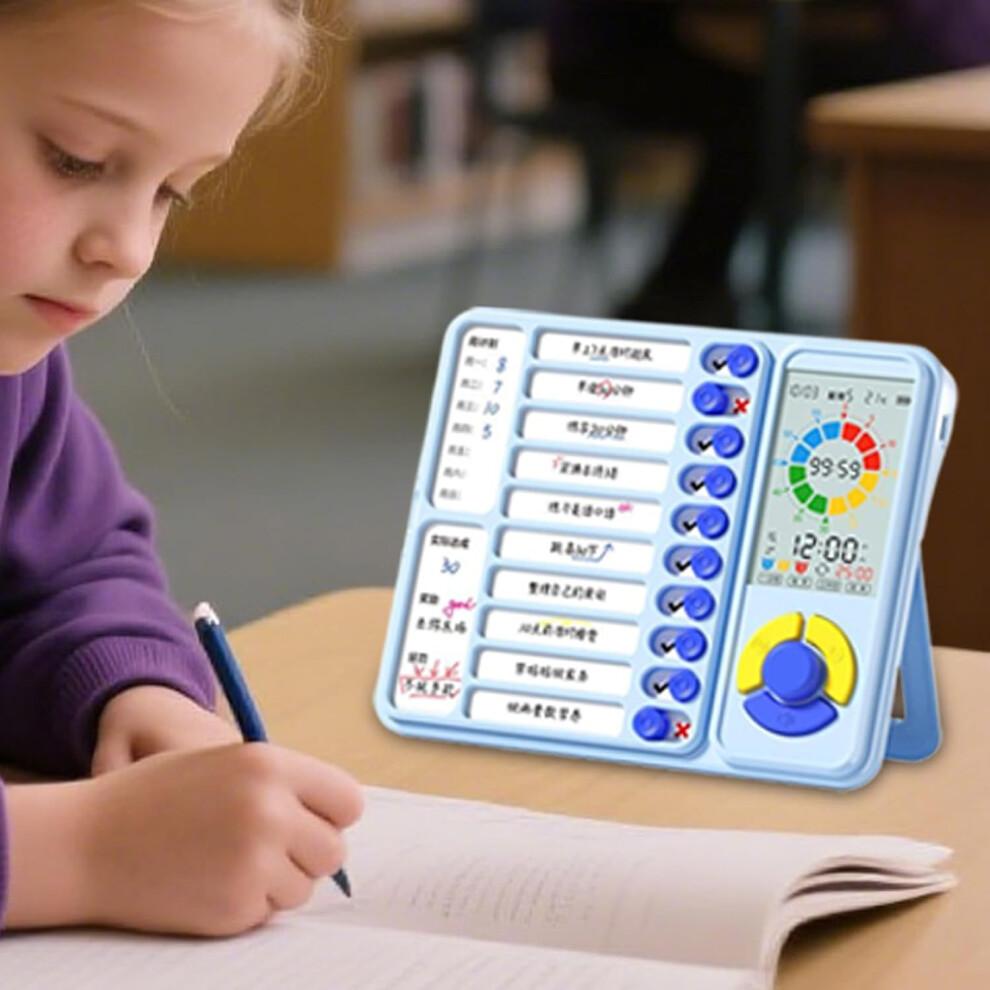 Task Timer Chore Chart Board with Visual Clock and Loud Alarm for Preschool Homeschool Classroom Interactive Time Management