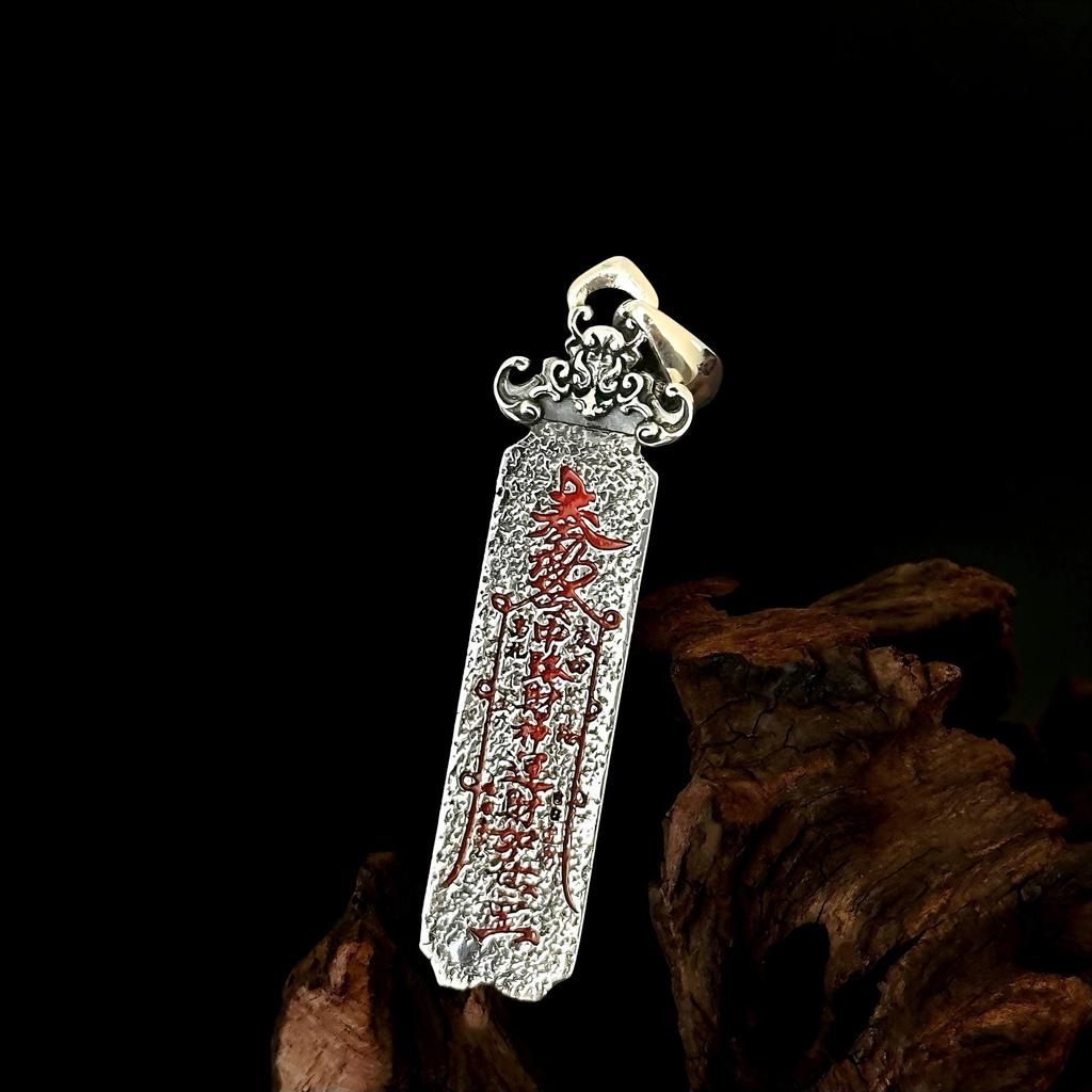 Retro S925 Sterling Gümüş Kolye Ucu - Erkekler İçin Sekiz Yön Zenginlik Tanrısı Kolye