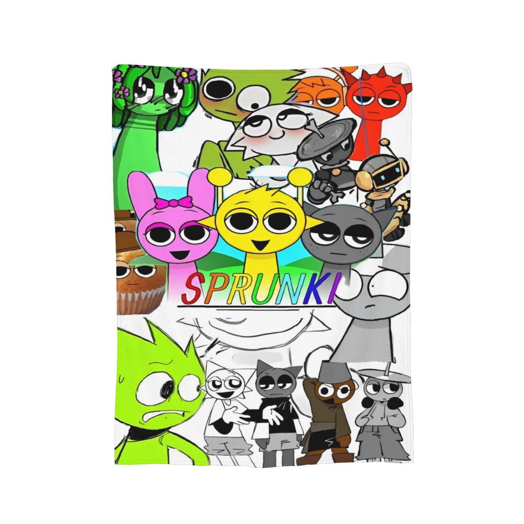 Sprunki Game Flannel Blanket Pinki Raddy Simon Funny Throw Blankets for Home 200x150cm Bedspread,