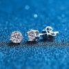 D Color 0.6ct Moissanite Stud Earrings 4mm VVS Clarity Diamond Stud Earrings For Women Men Sterling Silver Solid Ear Studs Fine Jewelry
