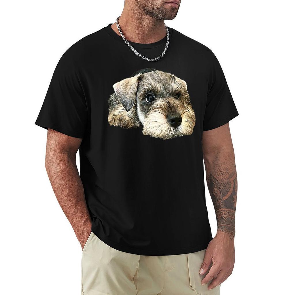 Mini Schnauzer Cute Puppy Dog TShirt Athletic Fit Sports Short Sleeve Top