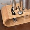 Wooden 9-Piece Bartender Tool Holder Stand Bamboo Cocktail Shaker Set Organizer Storage Display Rack Free Standing Bartender Kit Holder
