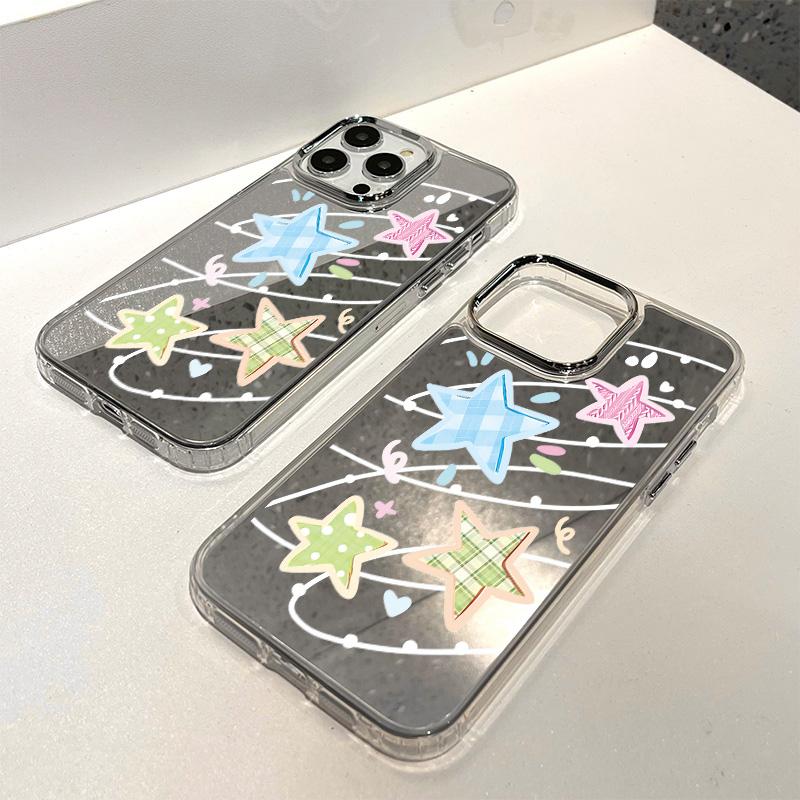 Handyhüllen für iPhone 11 13 XR 15 Pro Max 12 14 Pro Max Hülle iPhone 16 XS Max Spiegel Schutzhülle Mirror Exquisite Cartoon Wasserdicht