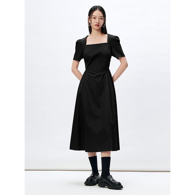 

Женское платье А-силуэта средней длины с квадратным вырезом в французском стиле PEACEBIRD S