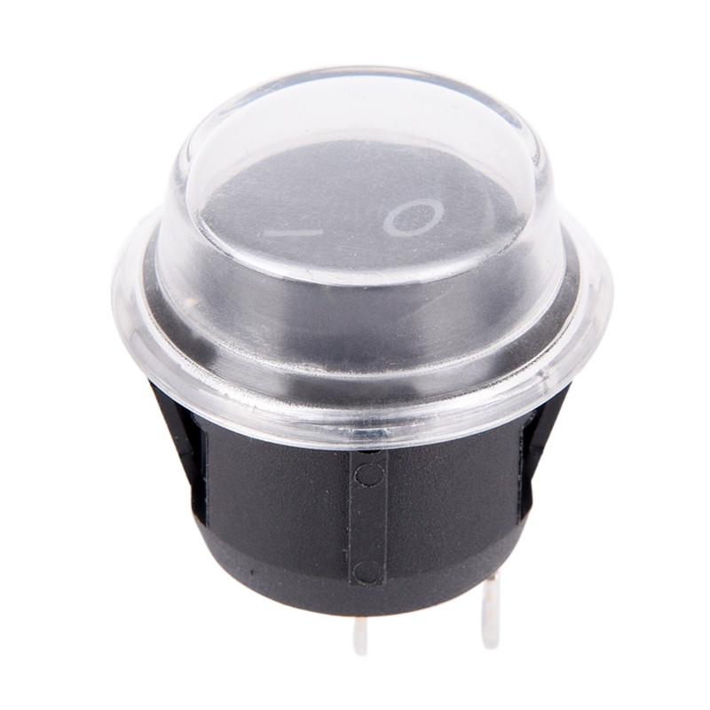 1Pc 2-PIN ON-OFF SPST Round Dot Car Auto Rocker Toggle Switch+Waterproof Cover Durable