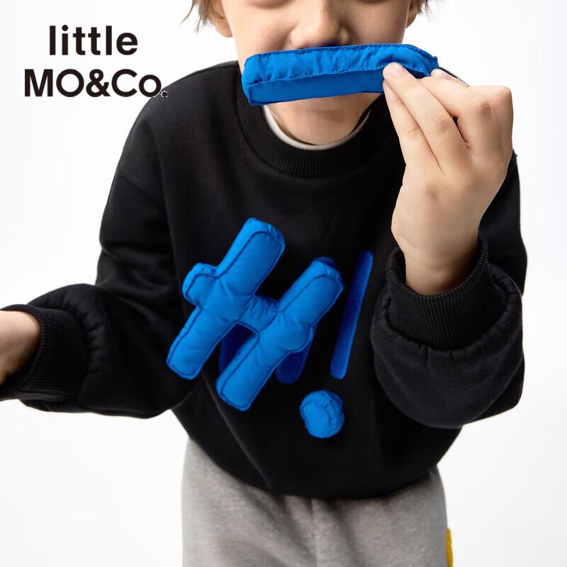little MO&Co. Kids Fleece-Lined Letter Graphic Long-Sleeve Sweatshirt