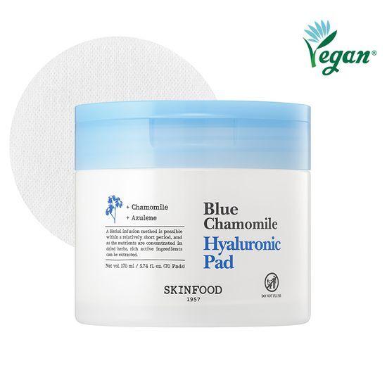 SkinFood Blue Chamomile Hyaluronic Pads, 70 Sheets