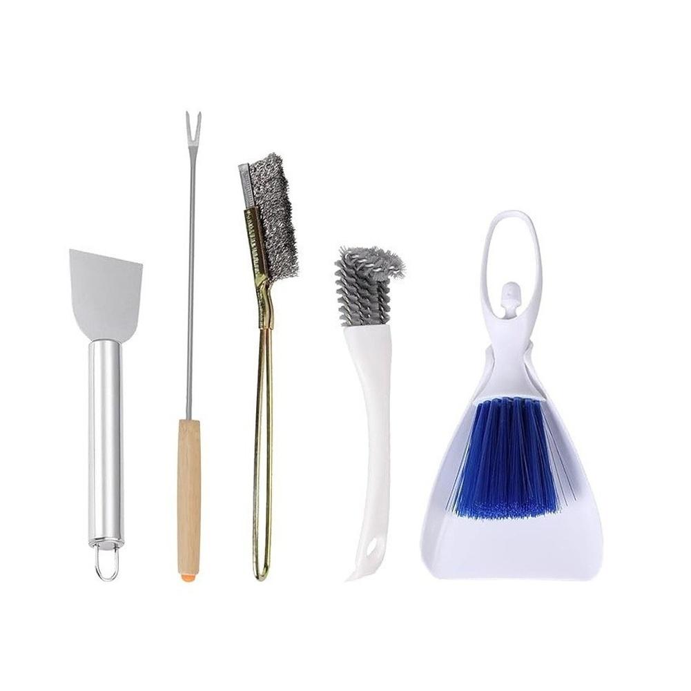 Stainless Steel Cage Cleaning Brush for Parakeets and Long Tail Parrots Featuring Fork and Spatula for Thorough Cage Maintenance