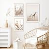 Naturlandschaft Nordisches Poster und Druck Beige Giraffe Strand Pflanze Botanische Kunst MalereiLeinwand Modernes Wandbild Wohnkultur