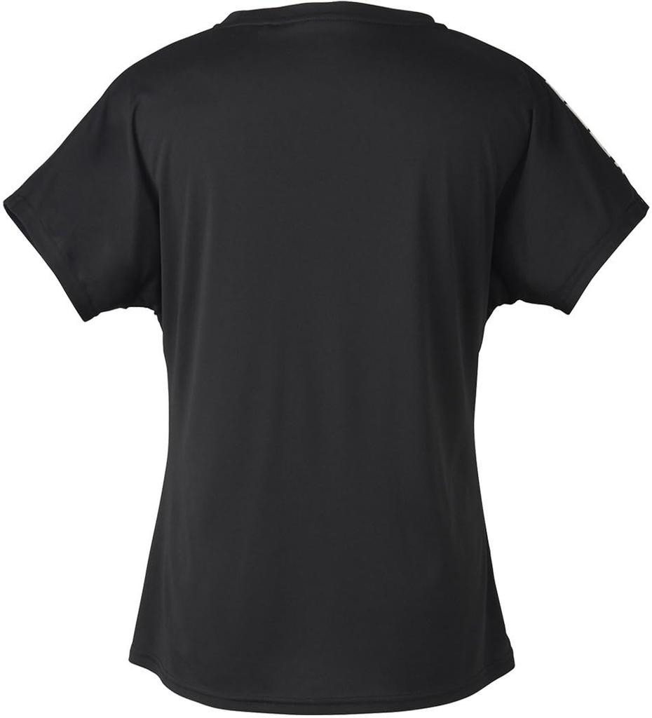 Dunlop Short Sleeve Badminton Black Women's Shirt, Moisture-Wicking, Quick-Drying, (DAP1461W, 2024FW)