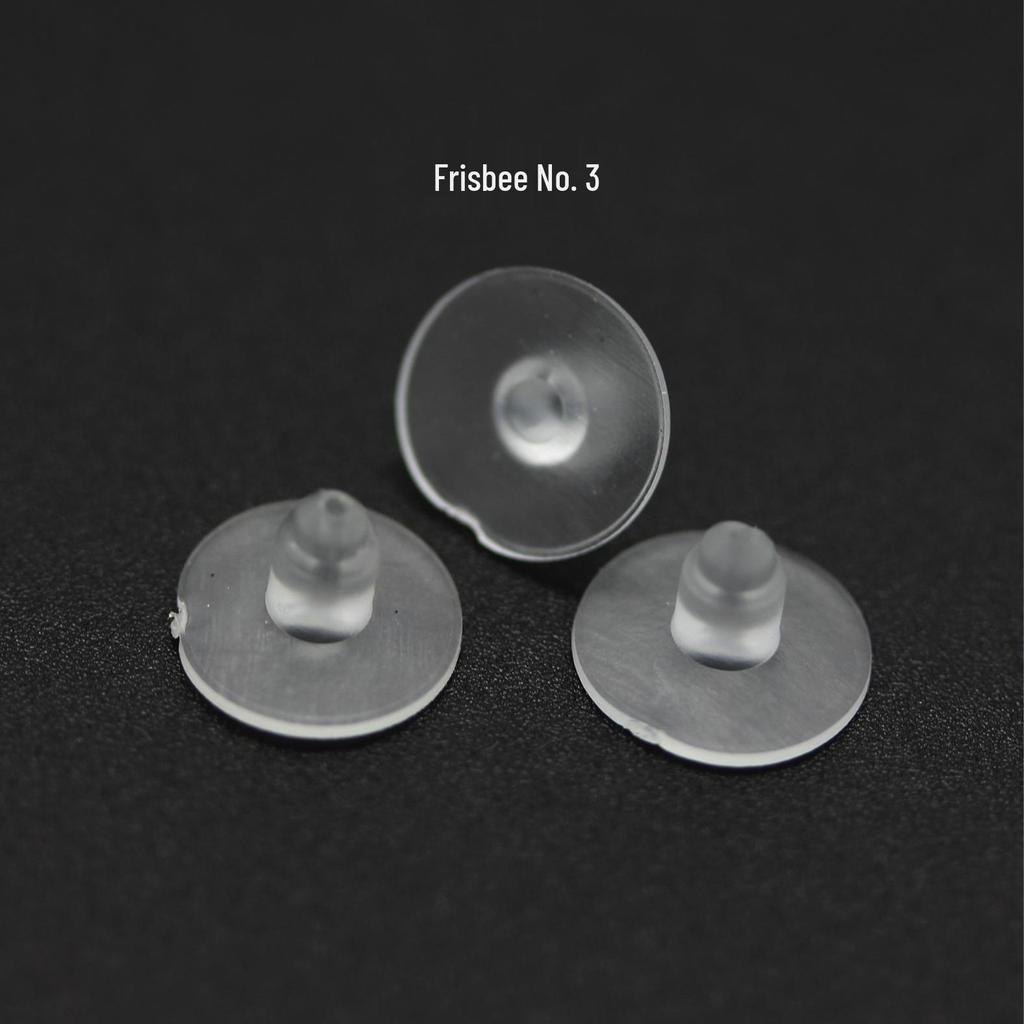 Transparent Round Silicone Ear Studs and Bullet Ear Caps for DIY Jewelry Accessories