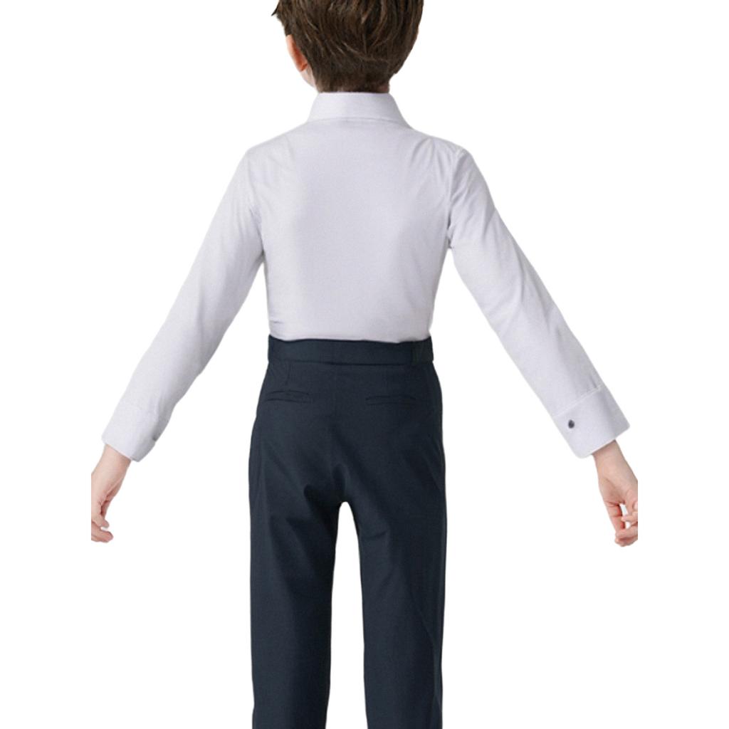 Chłopięcy strój konkursowy gimnastyczny z kołnierzykiem, długim rękawem i muchą, strój taneczny do salsy i tanga