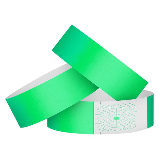 

100 шт., браслеты из синтетической бумаги, одноразовые водонепроницаемые ремешки на запястье, сменные браслеты, набор идентификационных браслетов для парка развлечений флуоресцентный зеленый