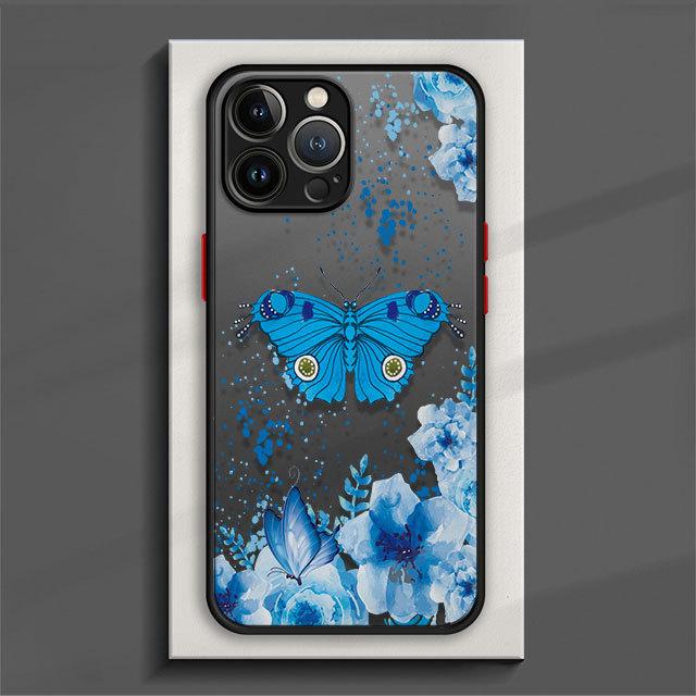 Matt telefonveske til Samsung Galaxy S23 S22 S21 S20 Fe Ultra S10 S9 S8 Plus S10e Note 10plus 20ultra 8 9 Lilla lavendelblomst