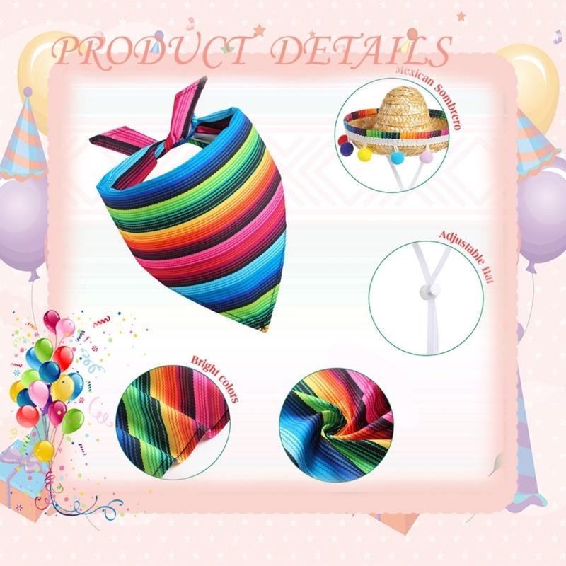 23Inch Mexico Decorative Geese Outfit With Natural Straw Sombrero and Bandana Set For Patios Garden Geese Statue Decors