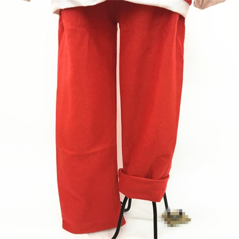 5Pcs Santa Suit for Adults Jackets,Trousers,Beard,Hat Belt Red Deluxe Santa Clauses Costume Christmas Party Cosplay