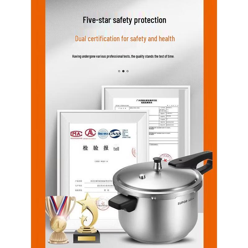 SUPOR 24cm 100KPa 304 Stainless Steel Pressure Cooker