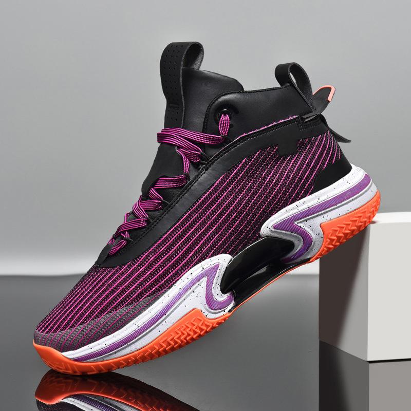 

NAIKEWAY Баскетбольные кроссовки с индивидуальным ЛОГОТИПОМ Мужские Оригинальный дизайн OEM Ретро Уличные Фактические Боевые Баскетбольный стиль Спортивная обувь 40 фиолетовый