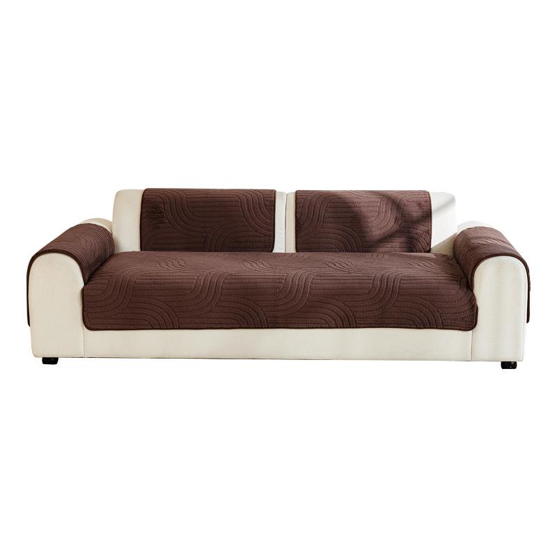 Thickened plush sofa cushion autumn and winter new 2025 straight row one-piece high-grade non-slip seat cushion sub-cover cloth towel