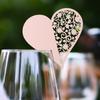 50pcs Heart Shape Wedding Hollow Name Place Cards For Wine Glass Table Decoration(White)