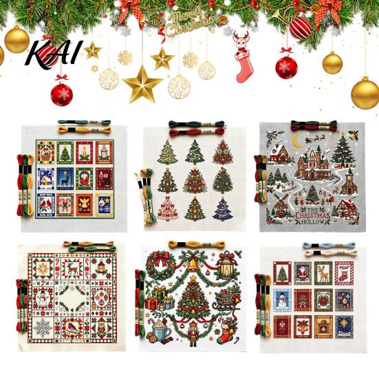 Holiday Crafting Kits for Adults Christmas Cross Stitch Kit, Winter DIY Embroidery Xmas Handcraft Tree Craft Kit Adults, Home Decor Handmade Projects