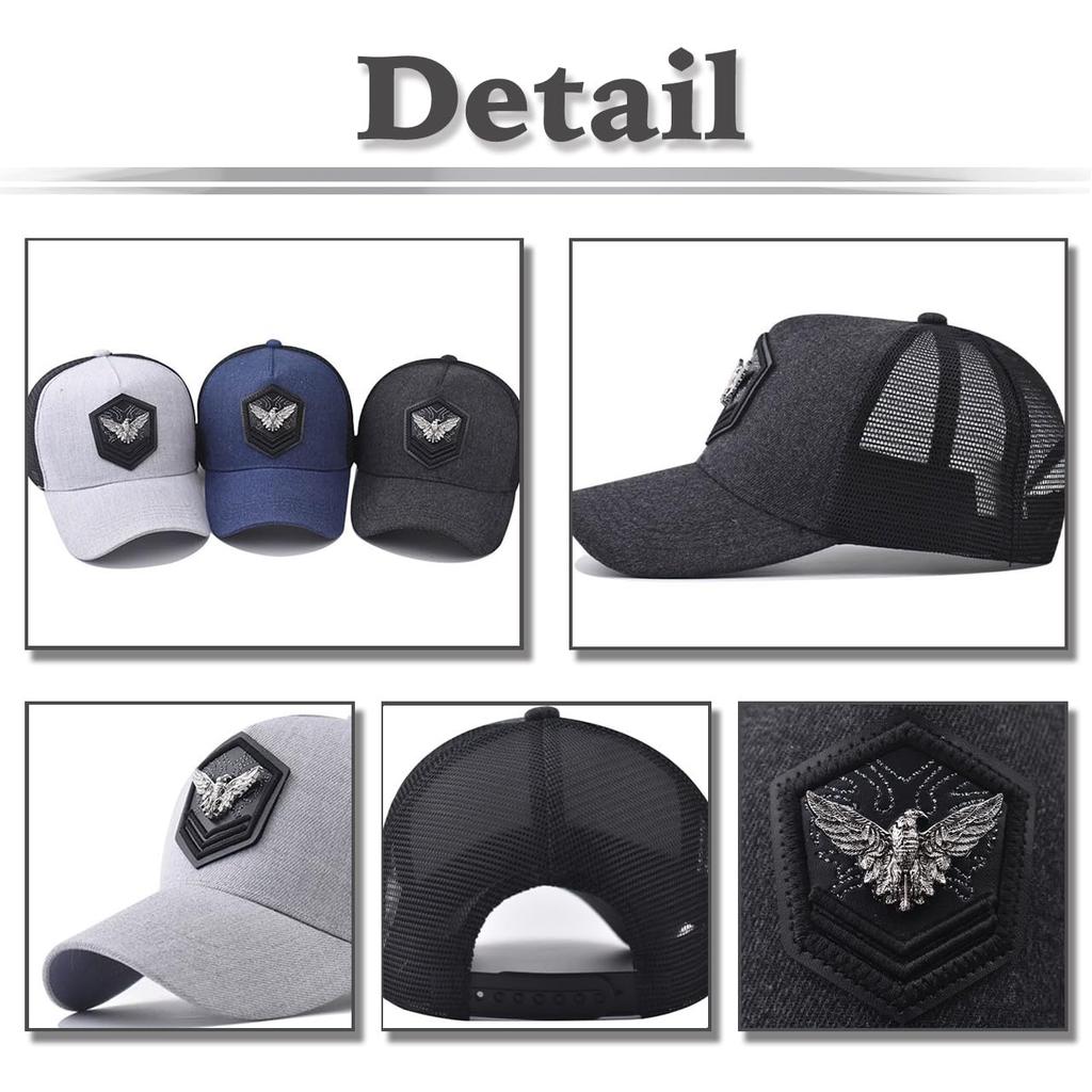Baseball CZA418 [White Fang] Hat, Cap, Cap, Mesh, Embroidered, Breathable, Outdoor, Stylish, Men's, Women's, (Navy)